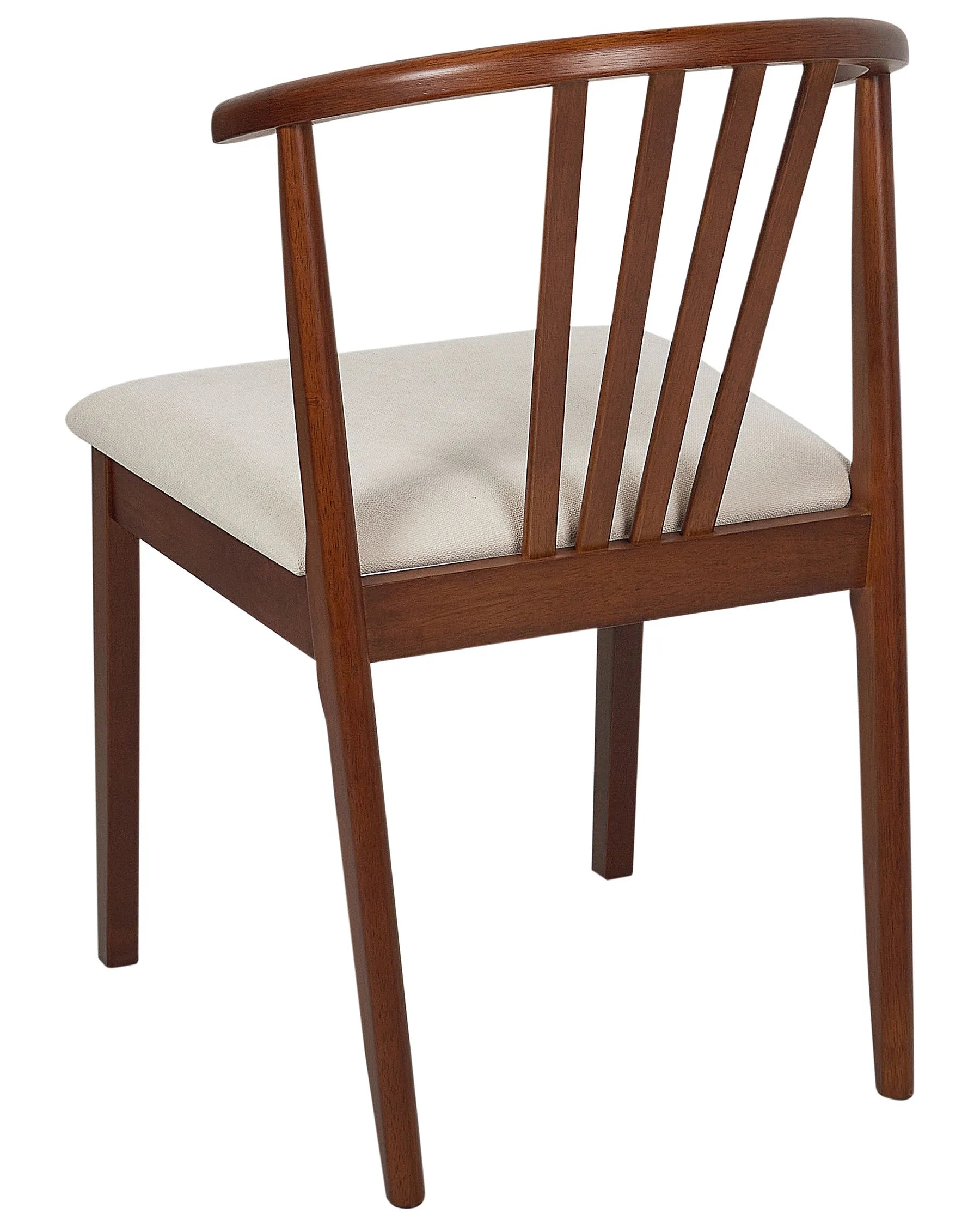 Set of 2 Dining Chairs CRAIG Wood Dark Brown/ Beige