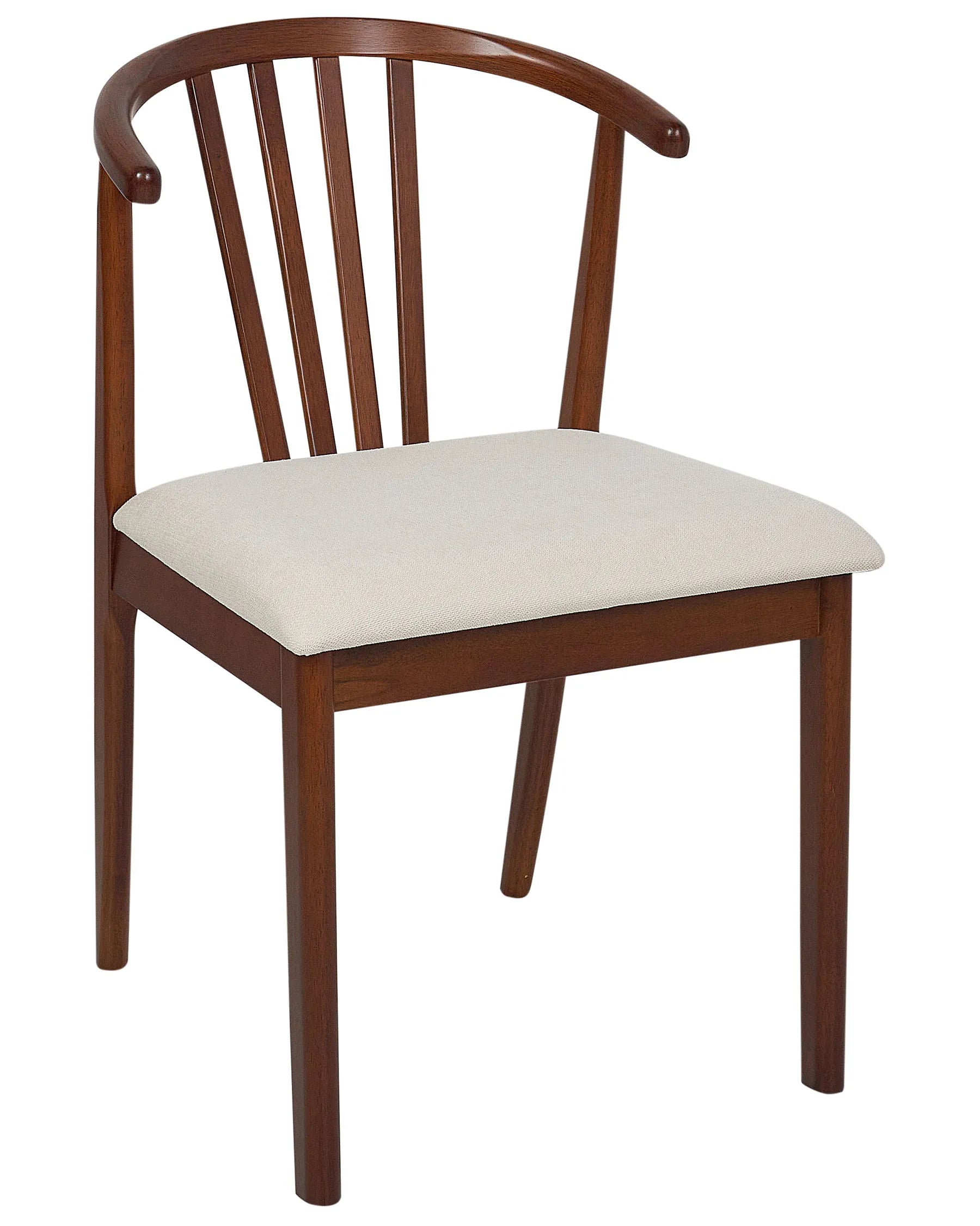 Set of 2 Dining Chairs CRAIG Wood Dark Brown/ Beige