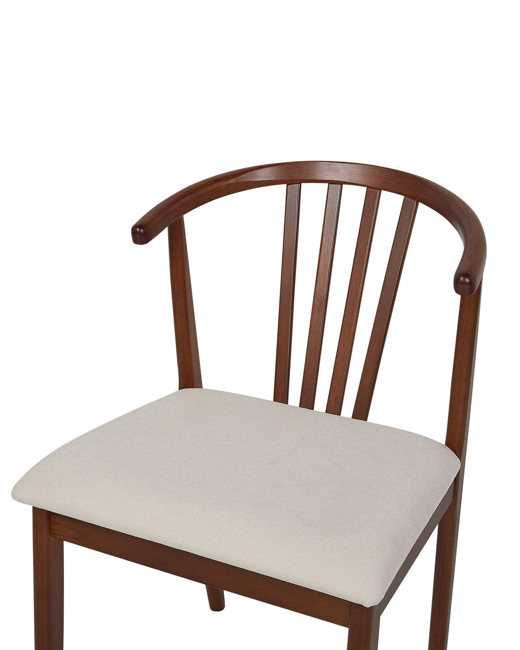 Set of 2 Dining Chairs CRAIG Wood Dark Brown/ Beige