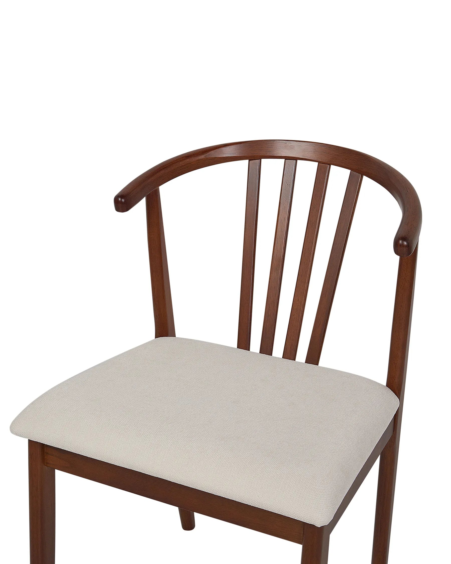 Set of 2 Dining Chairs CRAIG Wood Dark Brown/ Beige