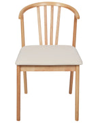 Set of 2 Dining Chairs CRAIG Wood Light Brown/ Beige