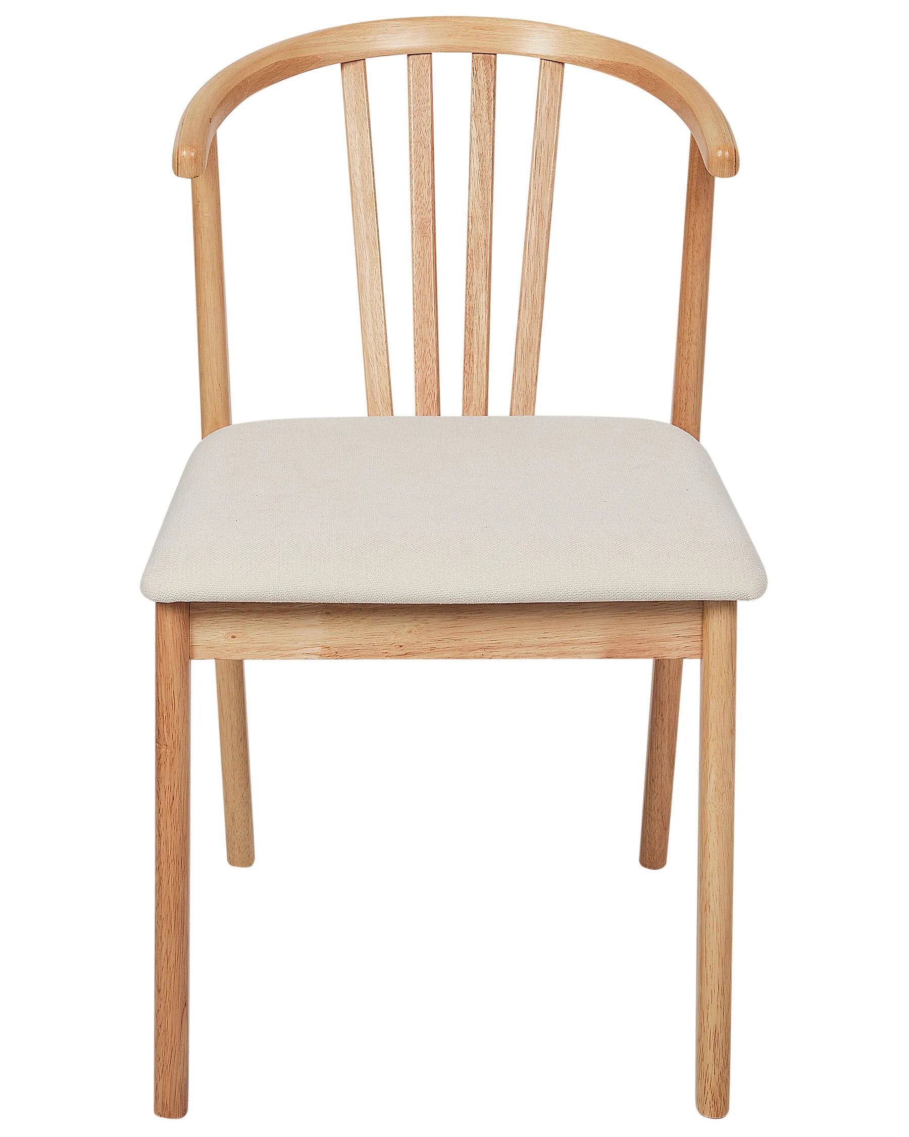 Set of 2 Dining Chairs CRAIG Wood Light Brown/ Beige