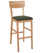 Set of 2 Bar Chairs AMBLER Light Brown/ Green