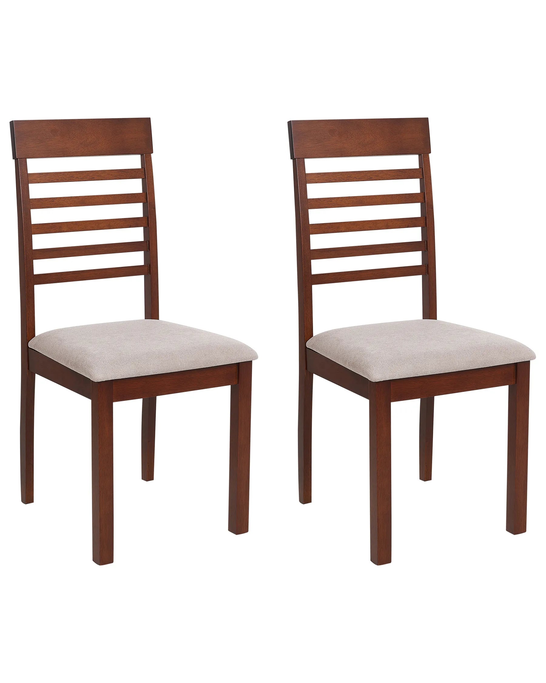 Set of 2 Dining Chairs ORTLEY Wood Dark Brown/ Taupe