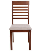 Set of 2 Dining Chairs ORTLEY Wood Dark Brown/ Taupe