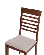 Set of 2 Dining Chairs ORTLEY Wood Dark Brown/ Taupe