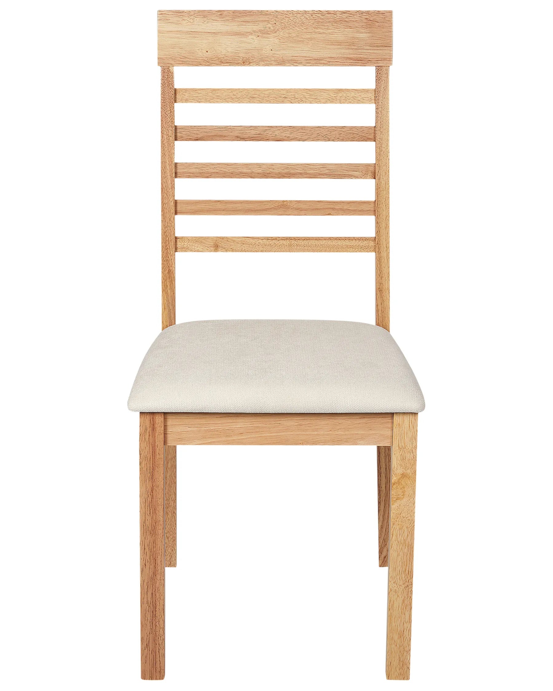 Set of 2 Dining Chairs ORTLEY Wood Light Brown/ Beige
