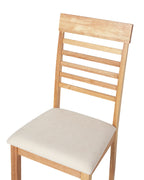 Set of 2 Dining Chairs ORTLEY Wood Light Brown/ Beige