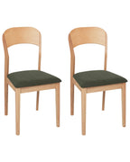 Set of 2 Dining Chairs ALVIN Wood Light Brown