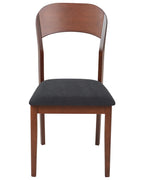 Set of 2 Dining Chairs ALVIN Wood Dark Brown