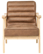 Armchair LEKNES Faux Leather Brown