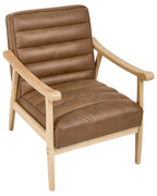 Armchair LEKNES Faux Leather Brown
