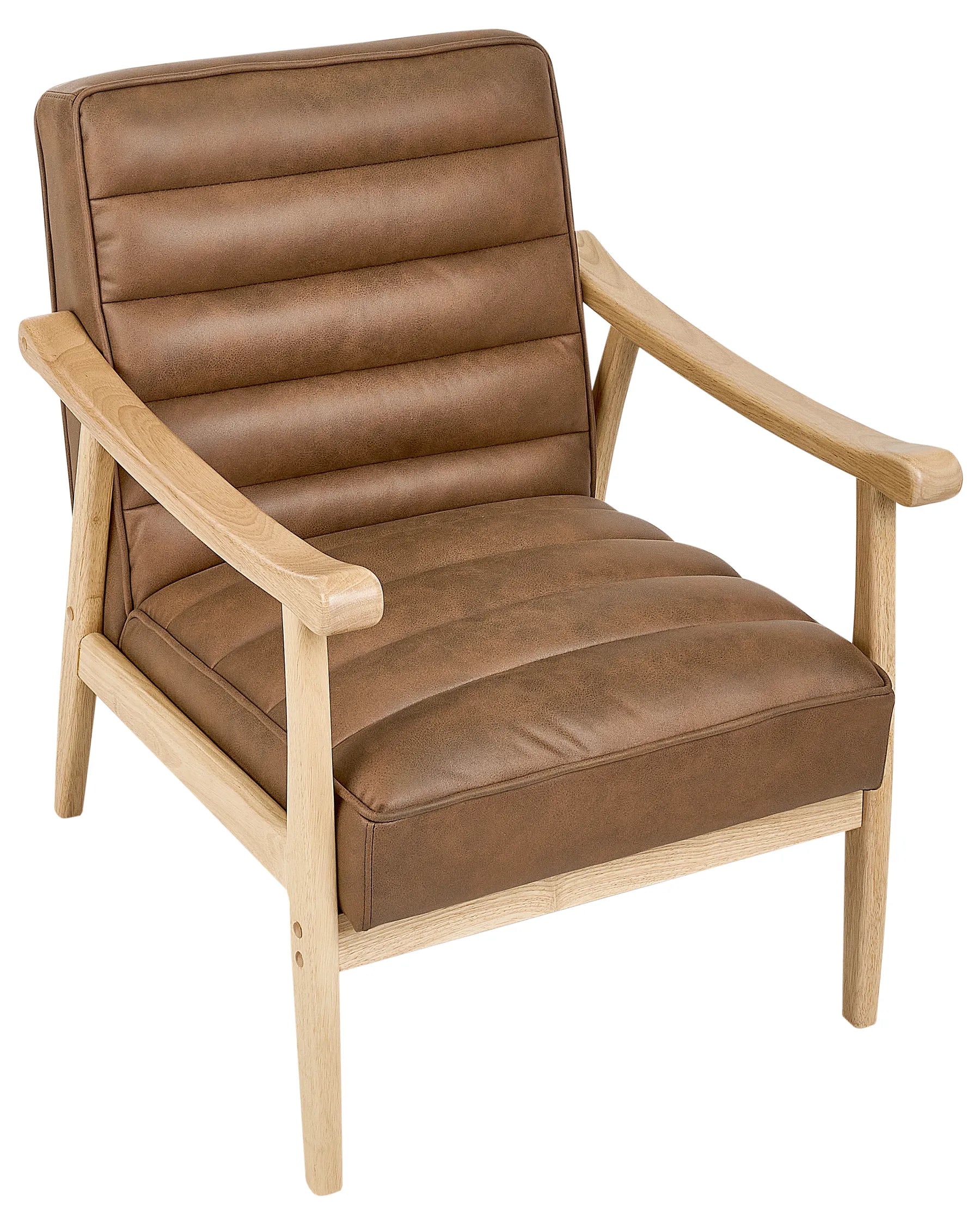 Armchair LEKNES Faux Leather Brown