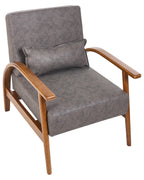 Armchair SKARA Faux Leather Dark Brown