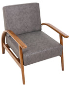 Armchair SKARA Faux Leather Dark Brown