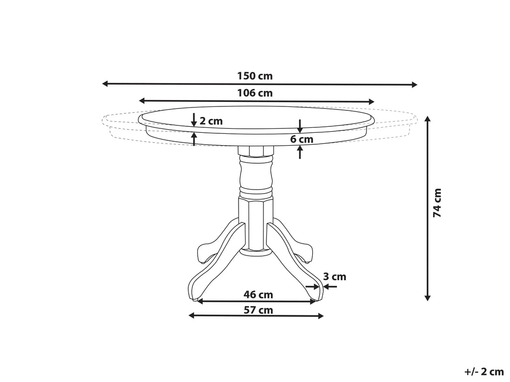 Extending Dining Table AKRON Black 106/150 cm 106 cm
