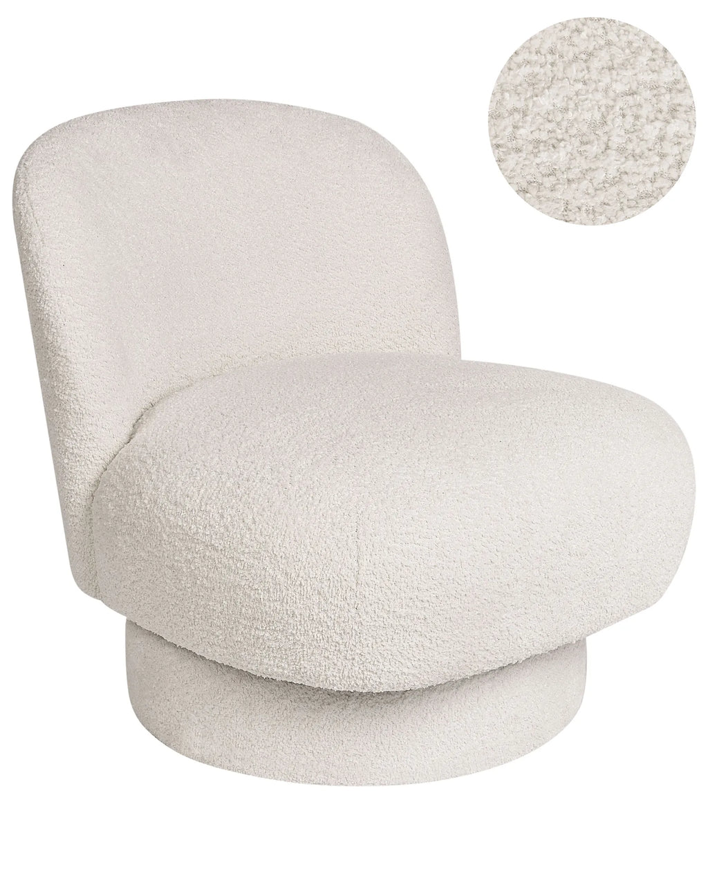 Swivel Armchair AYLO Boucle Off-White
