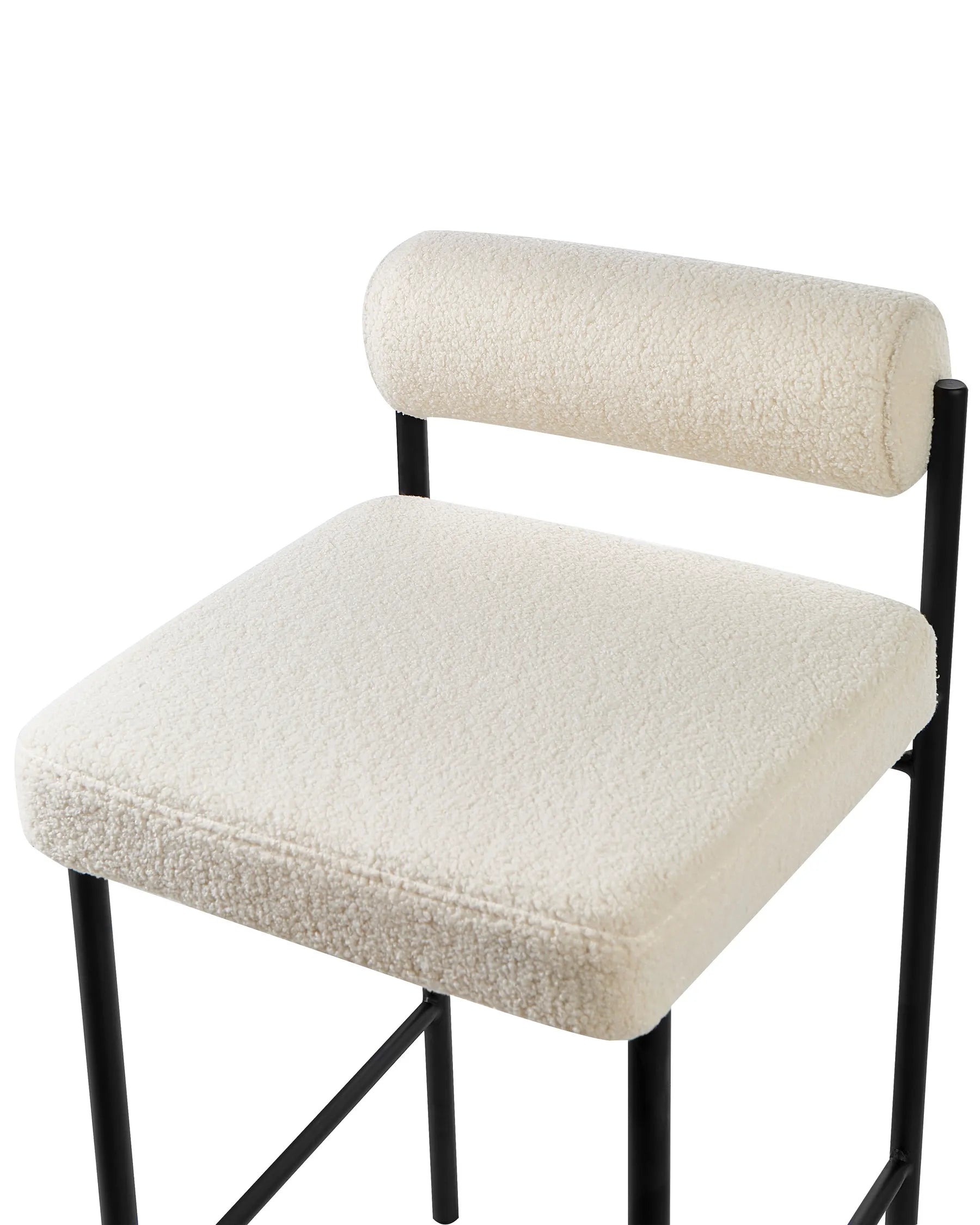 Set of 2 Bar Chairs AMAYA Boucle Off-White
