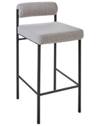 Set of 2 Bar Chairs AMAYA Boucle Grey