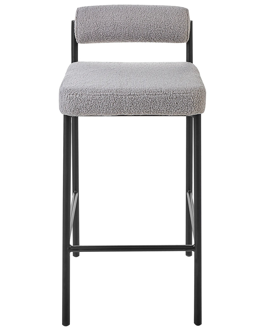 Set of 2 Bar Chairs AMAYA Boucle Grey