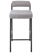 Set of 2 Bar Chairs AMAYA Boucle Grey
