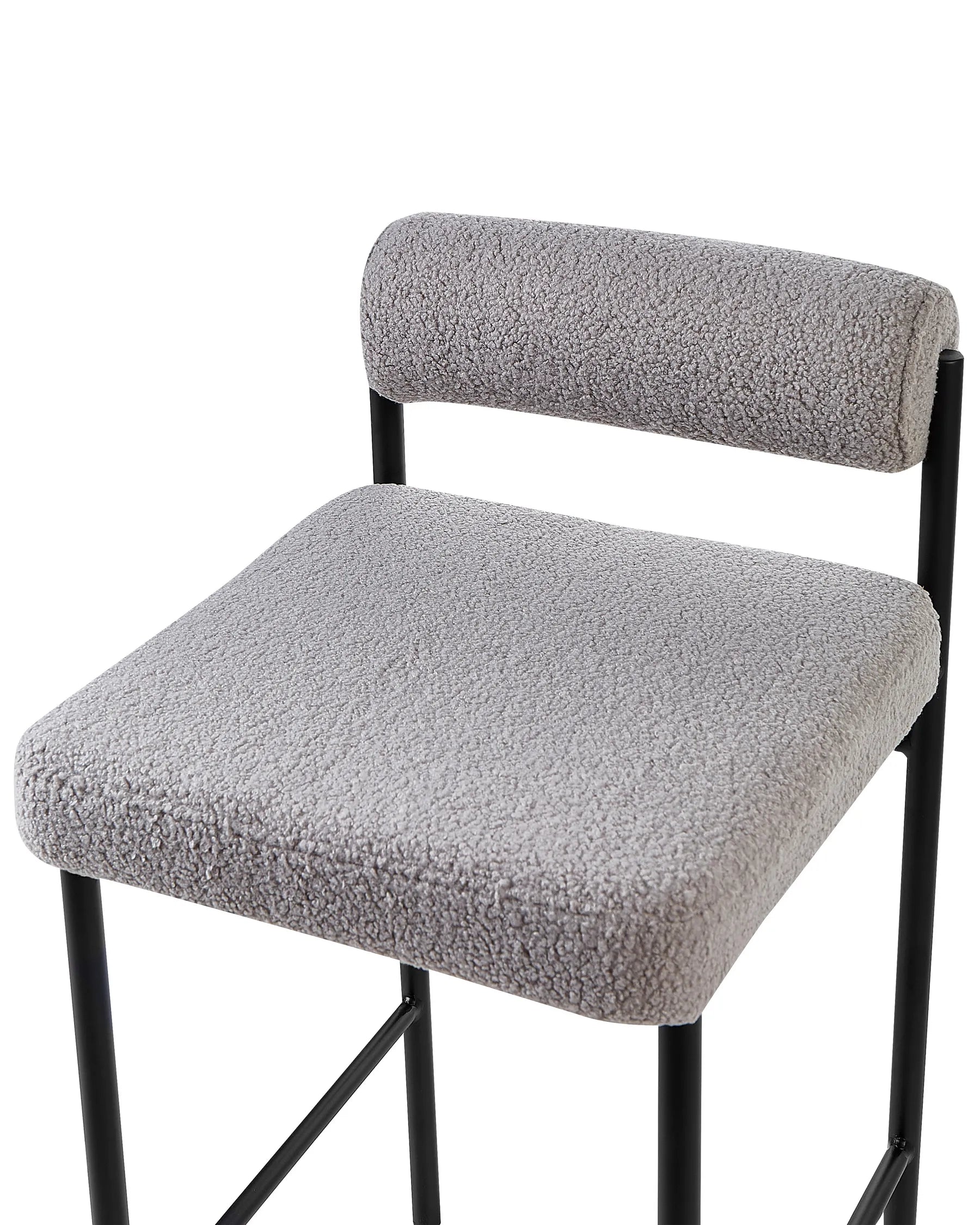 Set of 2 Bar Chairs AMAYA Boucle Grey