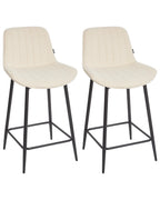 Set of 2 Bar Chairs DUBROVNIK Boucle Light Beige