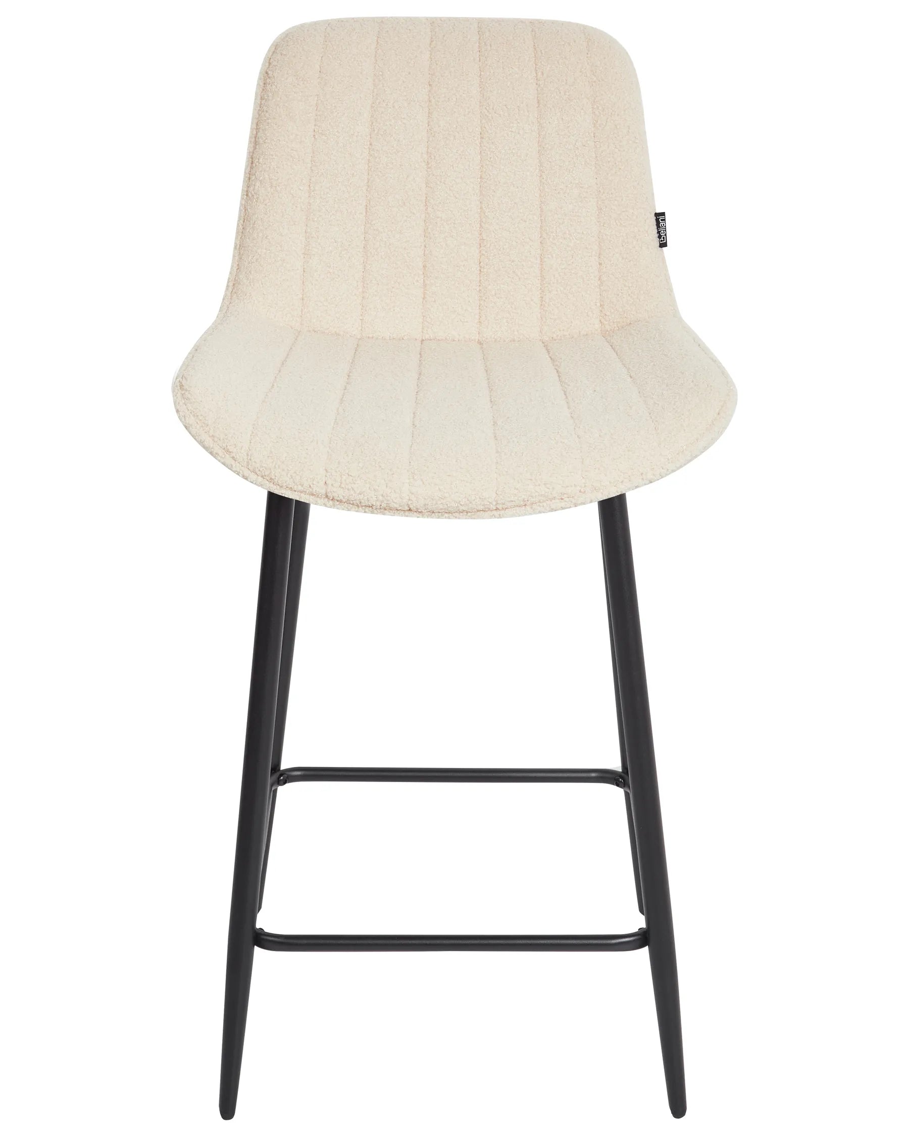 Set of 2 Bar Chairs DUBROVNIK Boucle Light Beige