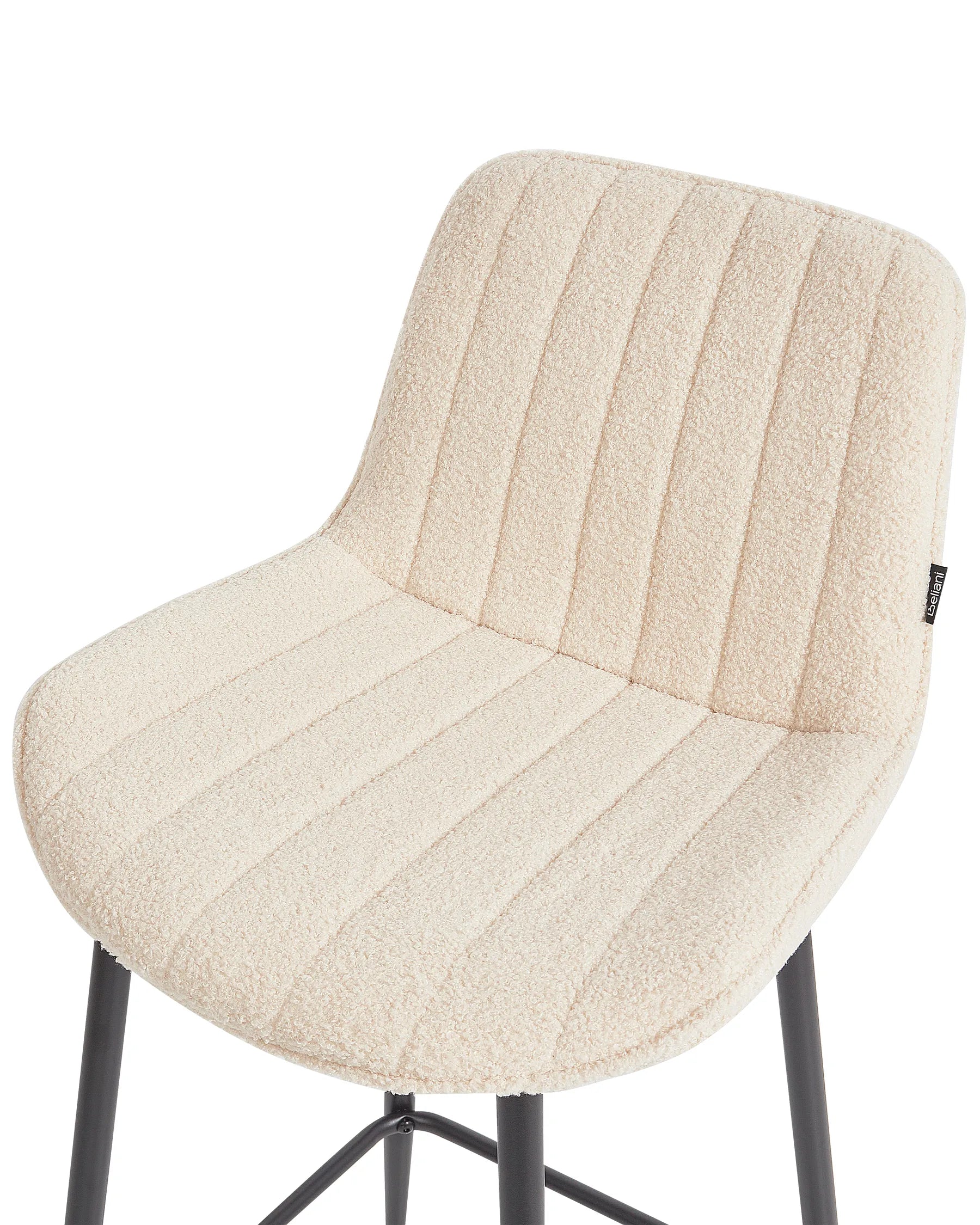 Set of 2 Bar Chairs DUBROVNIK Boucle Light Beige