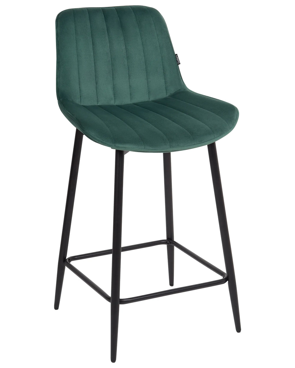 Set of 2 Bar Chairs DUBROVNIK Velvet Emerald Green