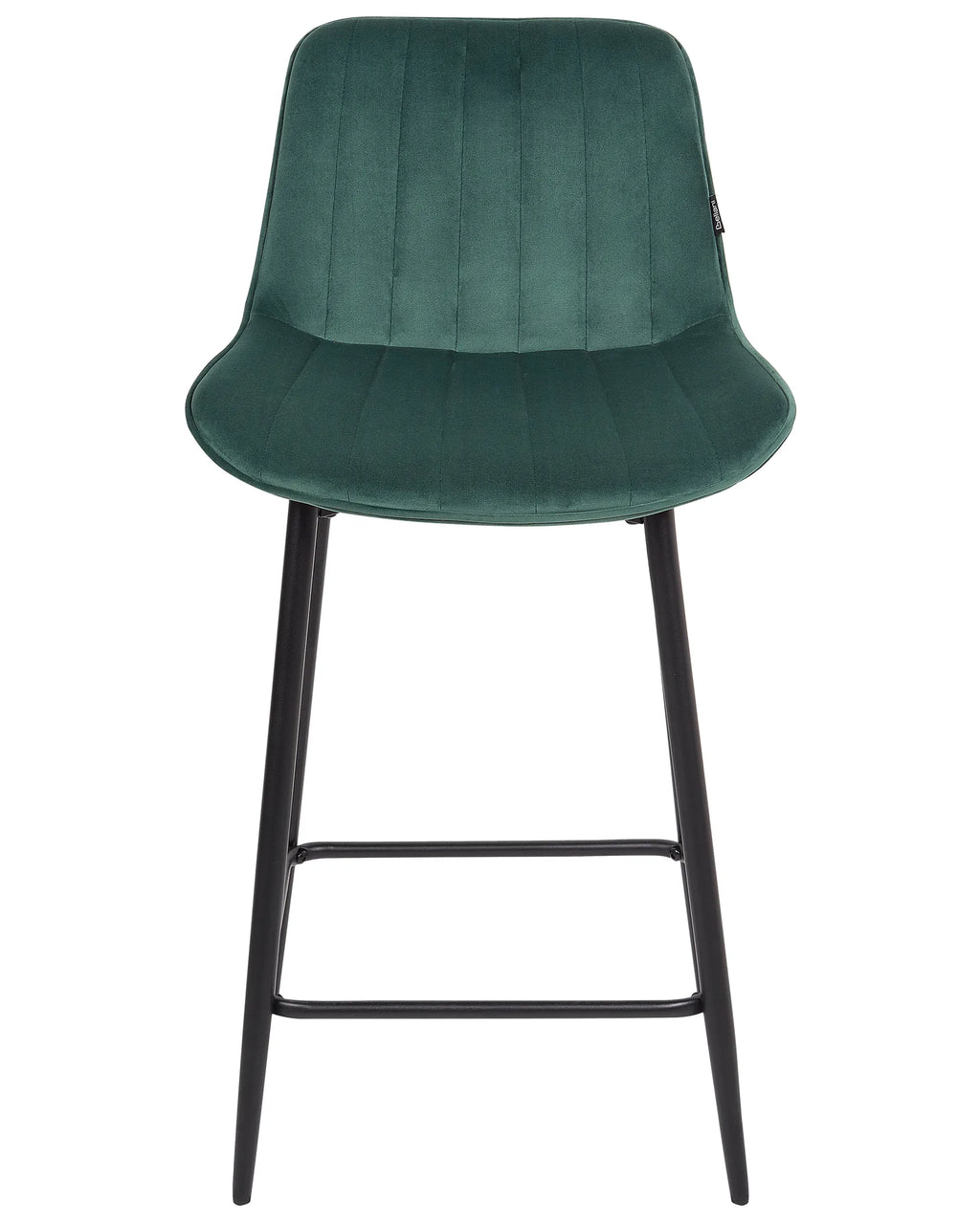 Set of 2 Bar Chairs DUBROVNIK Velvet Emerald Green