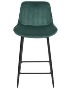 Set of 2 Bar Chairs DUBROVNIK Velvet Emerald Green