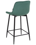 Set of 2 Bar Chairs DUBROVNIK Velvet Emerald Green