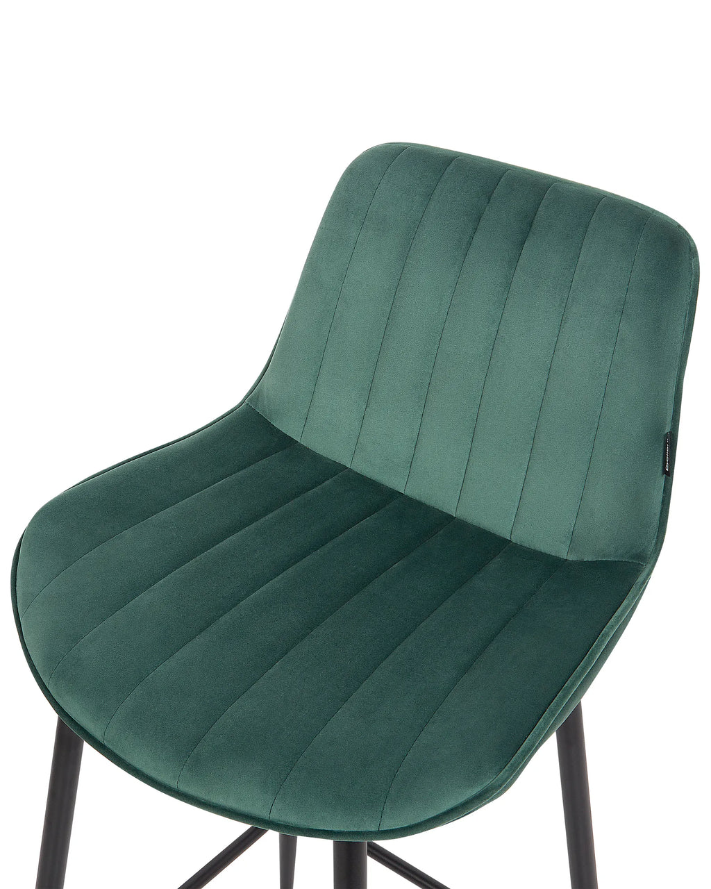 Set of 2 Bar Chairs DUBROVNIK Velvet Emerald Green
