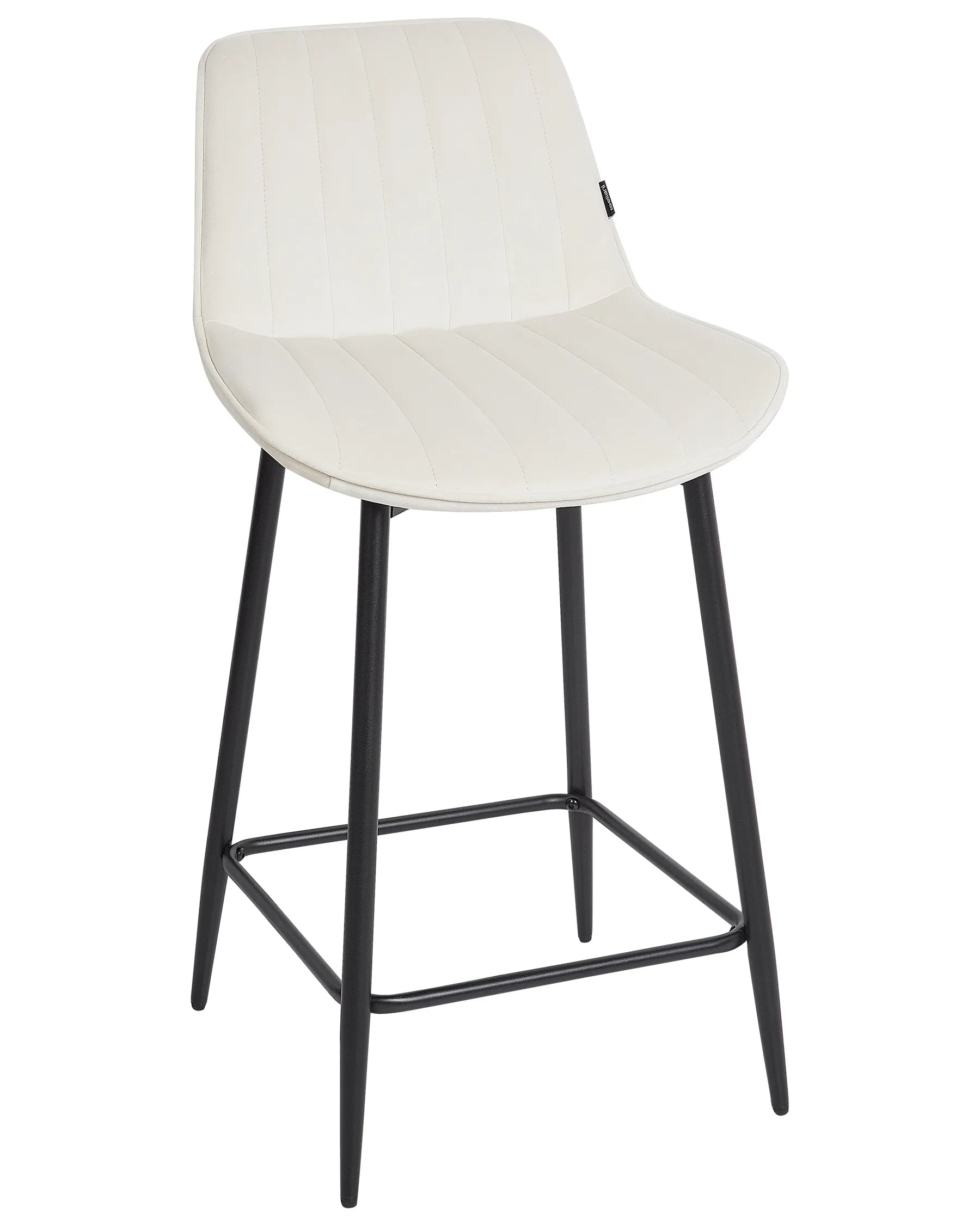 Set of 2 Bar Chairs DUBROVNIK Velvet Light Beige