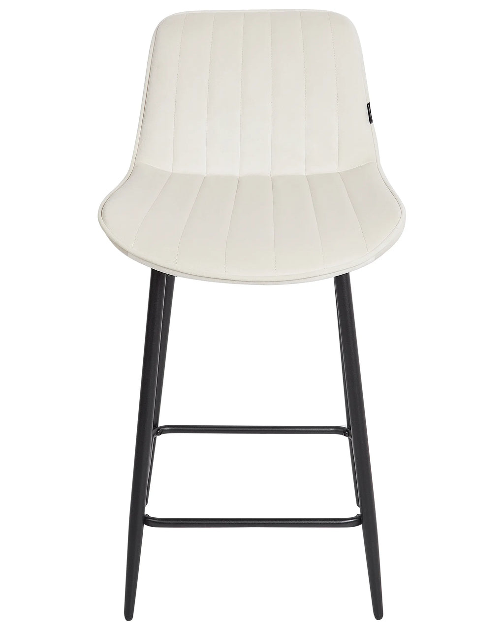 Set of 2 Bar Chairs DUBROVNIK Velvet Light Beige