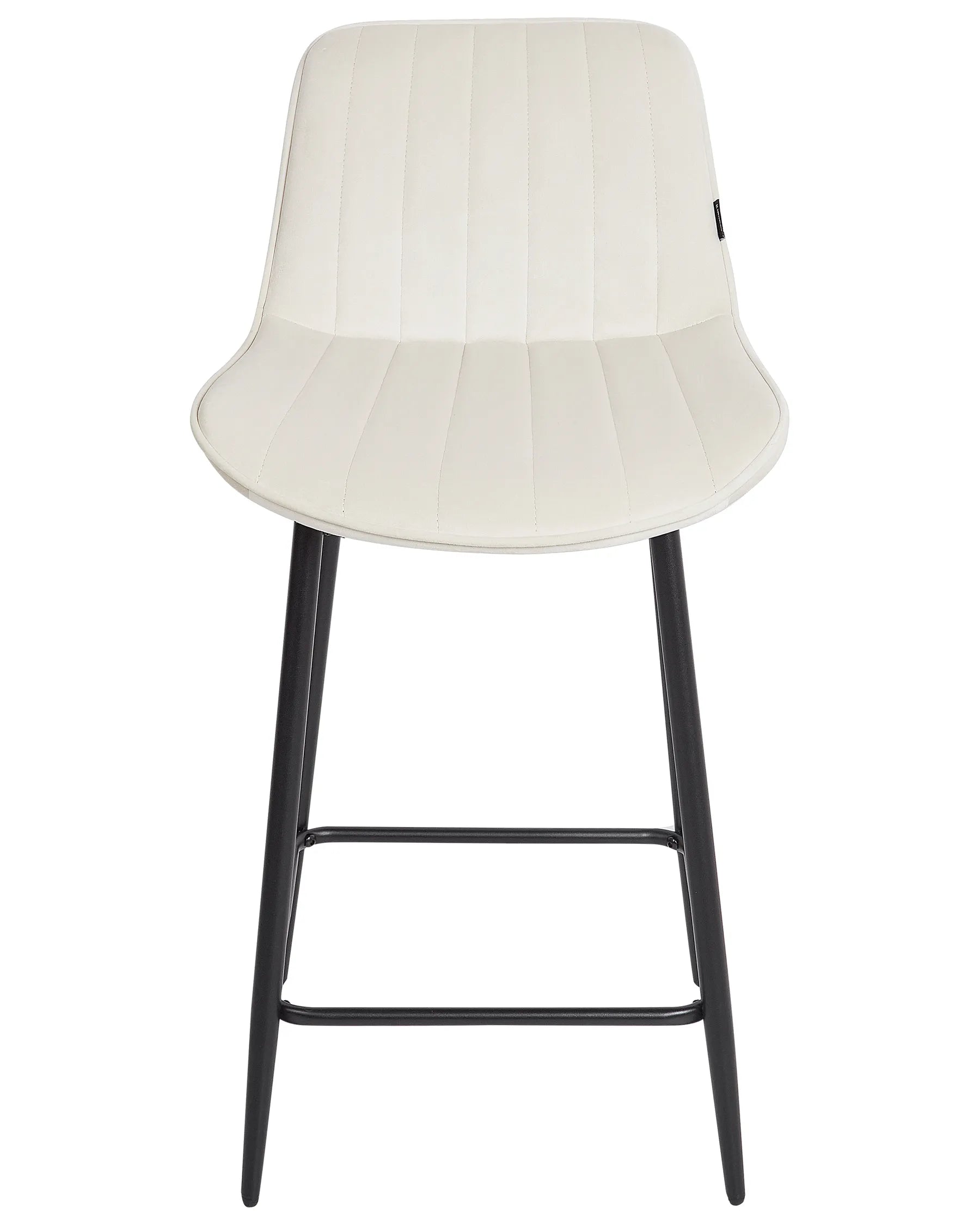Set of 2 Bar Chairs DUBROVNIK Velvet Light Beige