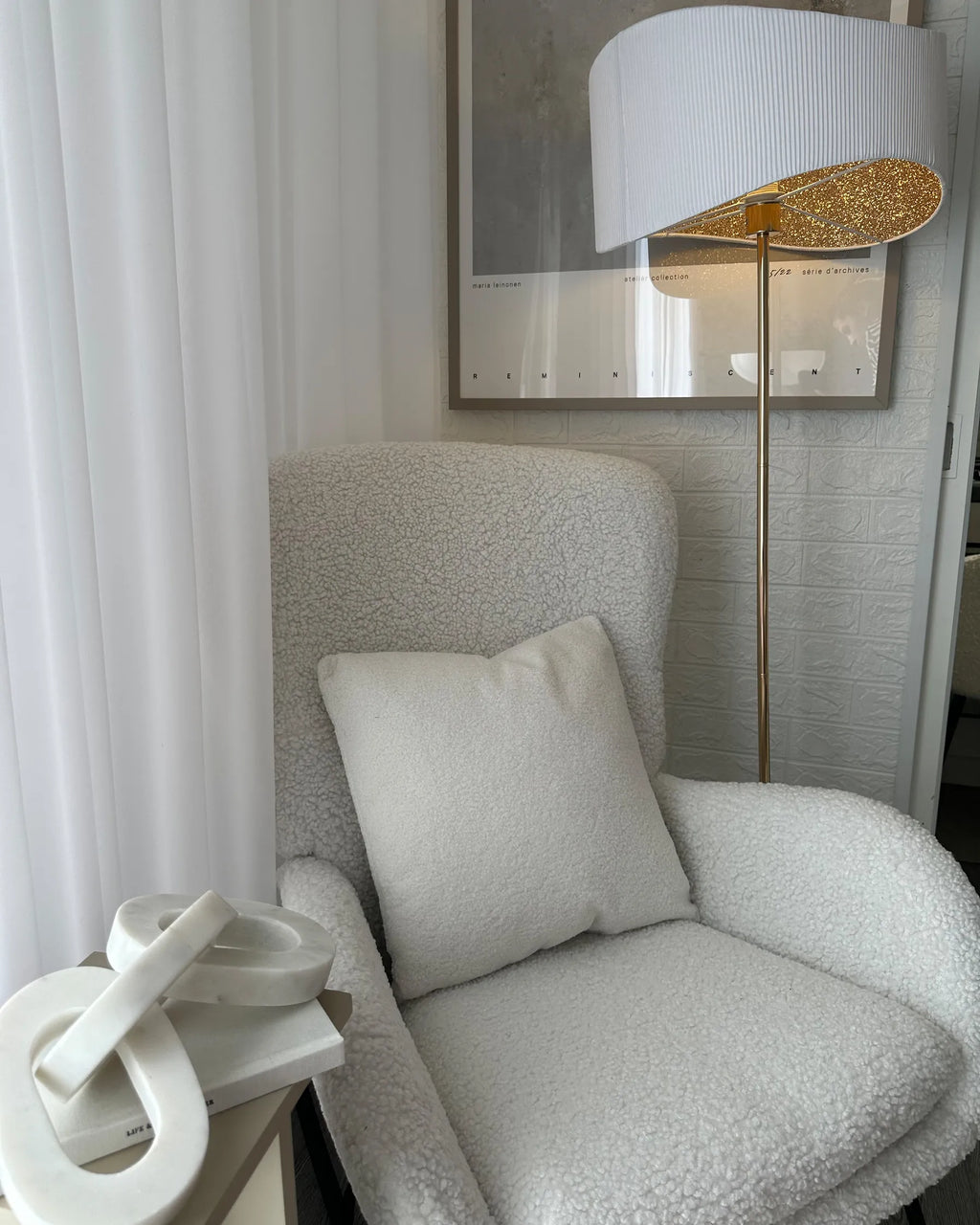 Rocking Chair ANASET Boucle Light Beige