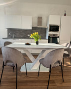 Set of 2 Dining Chairs COVELO Velvet Grey