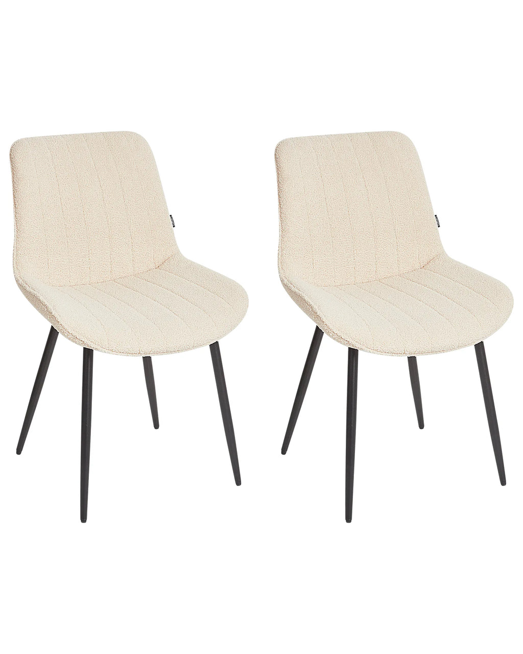 Set of 2 Dining Chairs DUBROVNIK Boucle Light Beige