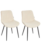 Set of 2 Dining Chairs DUBROVNIK Boucle Light Beige