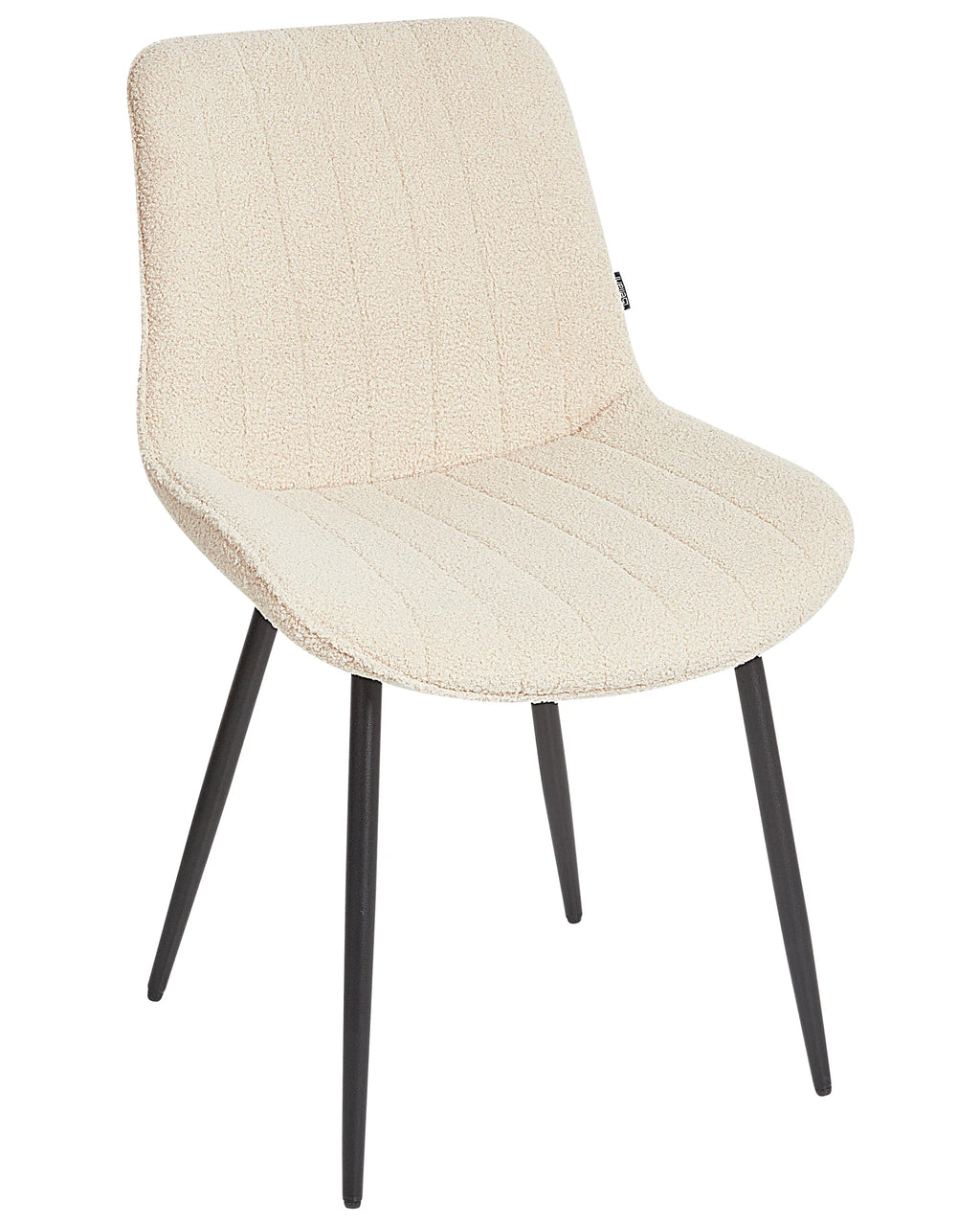 Set of 2 Dining Chairs DUBROVNIK Boucle Light Beige