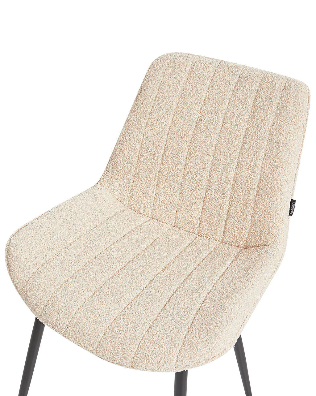 Set of 2 Dining Chairs DUBROVNIK Boucle Light Beige