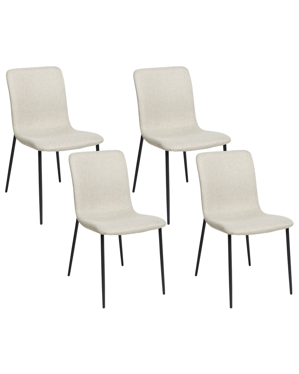 Set of 4 Dining Chairs GLENDIVE Fabric Light Beige