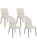 Set of 4 Dining Chairs GLENDIVE Fabric Light Beige