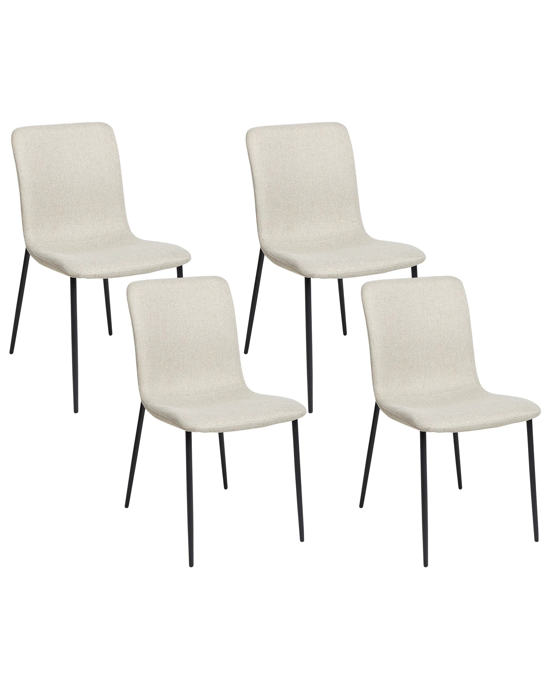 Set of 4 Dining Chairs GLENDIVE Fabric Light Beige