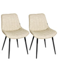 Set of 2 Dining Chairs DUBROVNIK Faux Leather Light Beige
