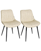 Set of 2 Dining Chairs DUBROVNIK Faux Leather Light Beige