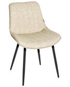 Set of 2 Dining Chairs DUBROVNIK Faux Leather Light Beige