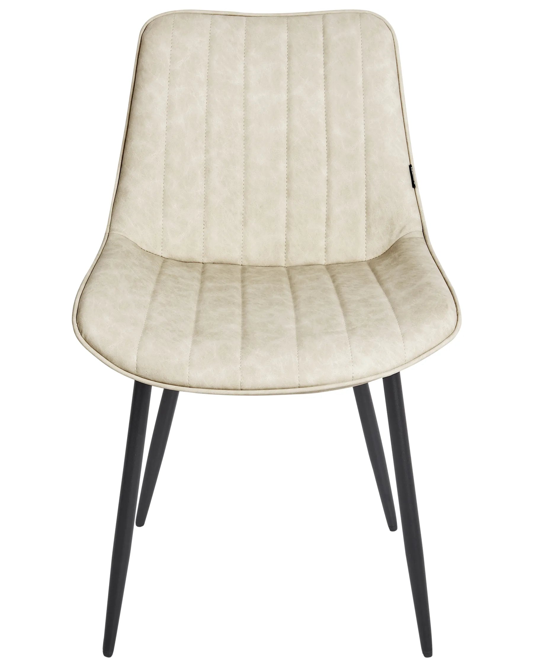 Set of 2 Dining Chairs DUBROVNIK Faux Leather Light Beige
